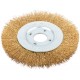Корщетка-колесо, посадочный диаметр 22,2 мм, стальная латунированная волнистая проволока 125 мм (39065)