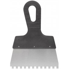 Шпатель фасадный нержавеющий зубчатый 150 мм / зуб 6 мм (06601)