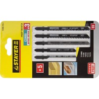 Набор полотен для лобзика T-хвост., по дереву, металлу и пластику, 5 шт COMBI №3 STAYER 15980-H5-3