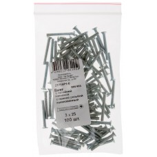 Винт с потайной головкой с полной резьбой оцинкованный DIN 965 3х25 100 шт Фасовка (27755Р1-0)