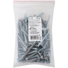 Винт с потайной головкой с полной резьбой оцинкованный DIN 965 5х45 100 шт Фасовка (27778-0)