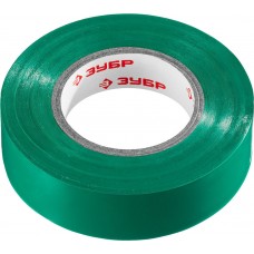 Изолента ПВХ ЭЛЕКТРИК-20 19 мм x 20 м, 6000 В, зеленая, не поддерживает горение ЗУБР Профессионал 1234-4_z02