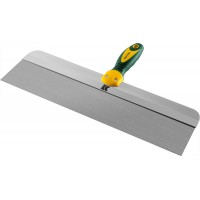 Фасадный шпатель 450 мм, широкое полотно, алюминиевая направляющая, двухкомпонентная ручка, нержавеющий KRAFTOOL 10036-450