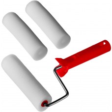 Малярный валик в наборе ПОРОЛОН, 40 х 140 мм, бюгель 6 мм, 3 шубки + ручка, для водорастворимых ЛКМ MIRAX 0363-14_z01