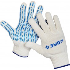 Перчатки х/б ПРОТЕКТОР L-XL с мягким ПВХ-гель протектор увеличенная площадь покрытия 10 класс 10 пар ЗУБР Профессионал 11390-K10