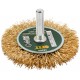 Корщетка-колесо, со штифтом, стальная латунированная волнистая проволока 60 мм (38506)