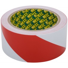 Лента разметочная, клейкая (красно-белая) 50 мм х 25 м (11858)