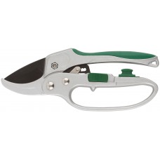 Секатор Профи, храп.механизм, режущ.кромки встык с наковальней, тефл.покр.лезвий, алюм.корпус 200 мм (77097)