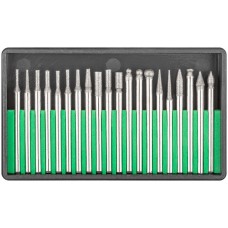 Шарошки, усиленная сталь с алмазным напылением, штифт диам. 3 мм, 20 шт. (36480М)