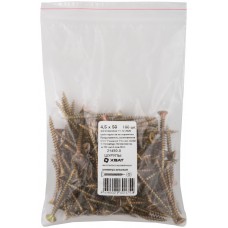 Шурупы желтопассированные, универсальные 4,5 х 50 100 шт Фасовка (21450-0)