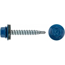 Шурупы кровельные со сверлом 4.8 х 32, синий RAL-5005 100шт. Фасовка (23564-0)