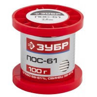 Припой ПОС 61 проволока 2 мм 100 г ЗУБР 55450-100-20