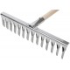 Грабли, витой зуб, нержавеющая сталь, 14 зубьев, с деревянным черенком (76984)