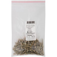 Шурупы желтопассированные, универсальные 3,5 х 25 100 шт Фасовка (21225-0)