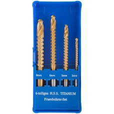 Сверло-фреза универсальное титановое покрытие, набор 4 шт. (3; 5; 6; 8 мм) (36414)