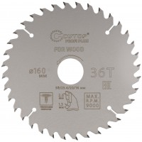 Диск пильный по дереву с тефлоновым покрытием 36Т, CUTOP Profi plus, 160 х 1,3/2,0 х 30/25,4/20/16 мм (75-16036Т)