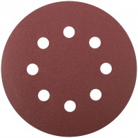 Круги шлифовальные с отверстиями (липучка), алюминий-оксидные, 125 мм, 5 шт. Р 150 (39667)