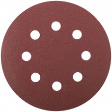 Круги шлифовальные с отверстиями (липучка), алюминий-оксидные, 125 мм, 5 шт. Р 150 (39667)