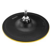 Тарелка опорная для дрели и УШМ с липучкой, 150 мм, твердая, с адаптером c М14 на d8 Denzel (76255)