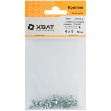 Винт с потайной головкой с полной резьбой оцинкованный DIN 965 4х8 20 шт.(фасовка) (27759-2)