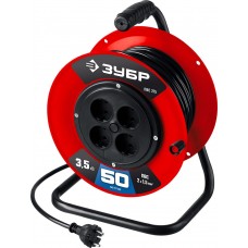 Удлинитель силовой на катушке ПВС 2 x 1.5 мм2 50 м 3500 Вт ЗУБР ПВС-215 55103-50