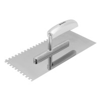 Гладилка из нержавеющей стали, 280 х 130 мм, деревянная ручка, зуб 6 х 6 мм Matrix (86737)