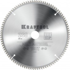 Пильный диск по алюминию Multi Material, 260 х 30 мм, 100Т KRAFTOOL 36953-260-30