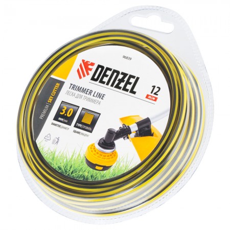 Леска для триммера двухкомпонентная квадратная, 3,0мм х 12м, блистер SkyCutter Denzel (96839)