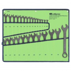 Набор ключей комбинированных, 5,5 - 32 мм, 27 шт., CrV, фосфатированные Сибртех (15481)