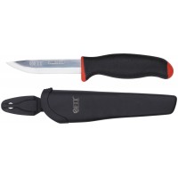 Нож строительный, нерж.сталь, прорезиненная ручка (10611)