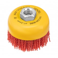 Щетка для УШМ, 75 мм, Чашка, нейлоновая щетина, М14 Denzel (74465)