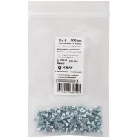 Винт с потайной головкой с полной резьбой оцинкованный DIN 965 3х6 100 шт Фасовка (27750-0)