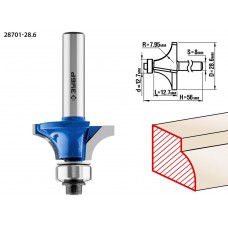 Фреза кромочная калевочная №1 28.6?12.7 мм радиус 8 мм ЗУБР Профессионал 28701-28.6