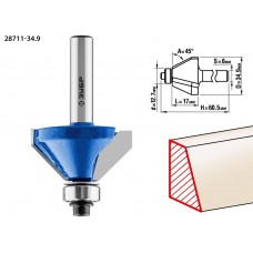 Фреза кромочная калевочная фасочная №9 34.9?16 мм ЗУБР Профессионал 28711-34.9