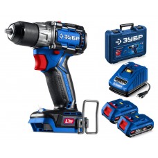 Бесщеточная дрель-шуруповерт 20 В 50 Н·м 2 АКБ LMS 2 А·ч кейс ПРОФЕССИОНАЛ ЗУБР КОМПАКТ #2 DB-50-22