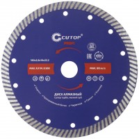 Диск отрезной алмазный сверхтонкий, супер-турбо, мелкий зуб CUTOP, 180 x 2.8 x 10 x 22.2 мм (65-18028)