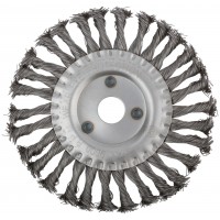 Корщетка дисковая прямая, посадочный диаметр 22,2 мм, стальная витая проволока 180 мм (39032)