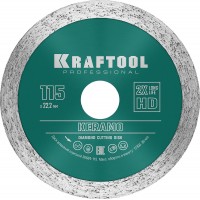 Сплошной алмазный диск KERAMO, 115 мм, (22.2 мм, 10 х 1.6 мм) KRAFTOOL 36684-115