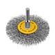 Набор щеток для дрели, 5 Плоских 25-38-50-63-75 мм, шпилька, нерж. вит. проволока Denzel (74495)