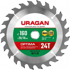 Диск пильный по дереву Optima URAGAN 160х20/16 мм 24Т 36801-160-20-24_z01  