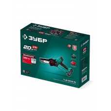 ЗУБР 20 В, 150 мм шина, 1 АКБ LMS (2 Ач), мини-пила цепная аккумуляторная (ПЦБ-2015-21)