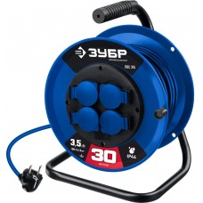 Удлинитель силовой на катушке ПВС 3 x 1.5 мм2 30 м 3500 Вт IP44 ЗУБР ПВС-315 Профессионал 55081-30_z01