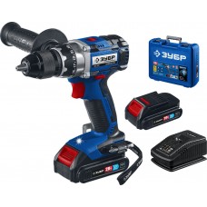 Бесщеточная дрель-шуруповерт 20 В 70 Н·м 2 АКБ 2 А·ч кейс Профессионал ЗУБР Т7 DB-201-22