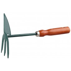 Садовая мотыжка 250 мм, 3 зубца, углеродистая сталь, сердцевидное лезвие, деревянная ручка GRINDA 8-421239_z01