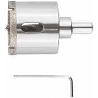 Коронка кольцевая по керамограниту, камню и кафелю алмазная с центровочным сверлом 45х70 мм (16220)