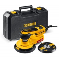 Машина орбитально-шлифовальная бесщеточная d125 / d150 мм, 5.0 мм, 350 Вт, кейс BOS-50 Duo STEHER BOS-50