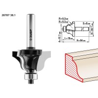 Фреза кромочная калевочная №4 38.1?19 мм радиус 6.3 мм ЗУБР Профессионал 28787-38.1