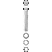 Болт с гайкой и шайбами M10 x 60 мм, цинк, 2 шт ЗУБР DIN 933 303436-10-060