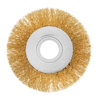 Щетка для УШМ, 100 мм, посадка 22.2 мм, плоская, латунированная витая проволока Matrix (74648)