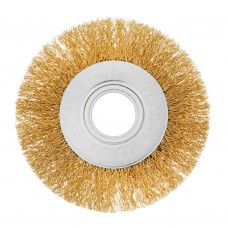 Щетка для УШМ, 100 мм, посадка 22.2 мм, плоская, латунированная витая проволока Matrix (74648)